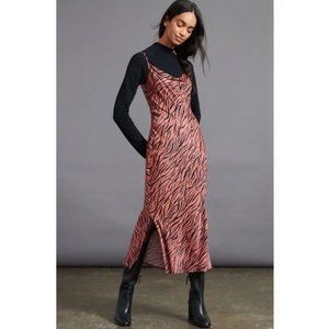 NWT Pink Zebra Print Anthropologie Slip Dress | Great for Layering! | Size Large